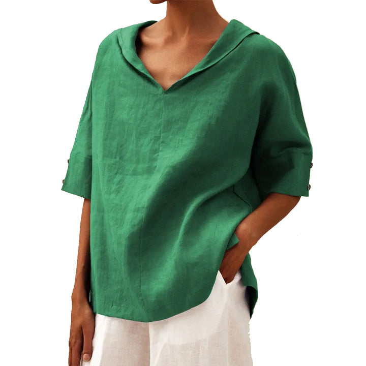 Damer Lättsam blus med blommönster och modern krage Mirla-Eva Jonsson