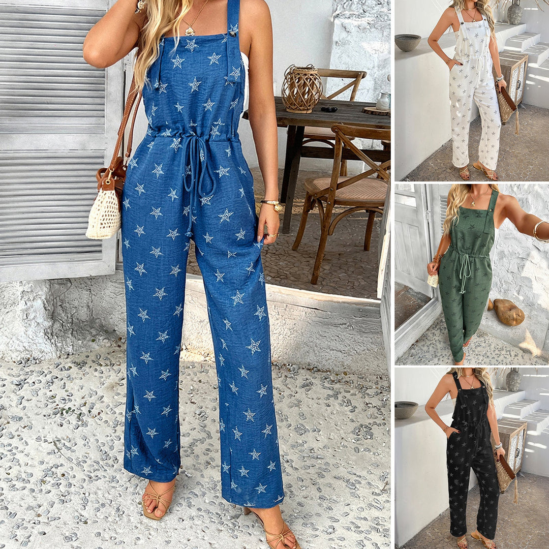 Damer Lättsamt Jumpsuit med Justerbara Spännen och Elastisk Midja Mirla-Eva Jonsson