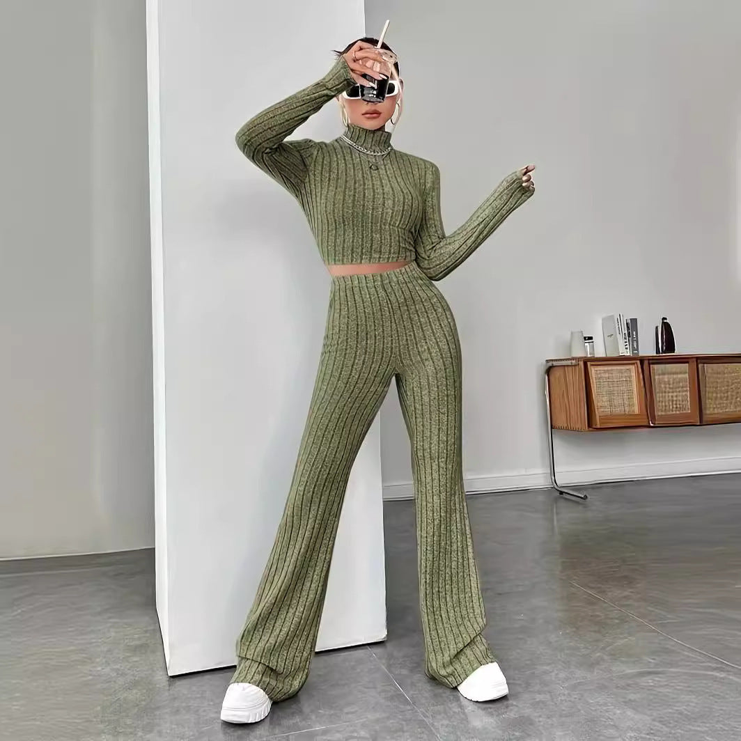 Damer Lättsamt set med crop-top och utsvängda byxor Mirla-Eva Jonsson