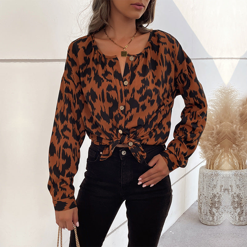 Damer Leopardmönster Skjortblus Mirla-Eva Jonsson