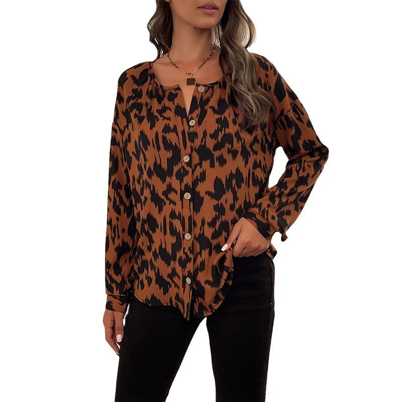Damer Leopardmönster Skjortblus Mirla-Eva Jonsson