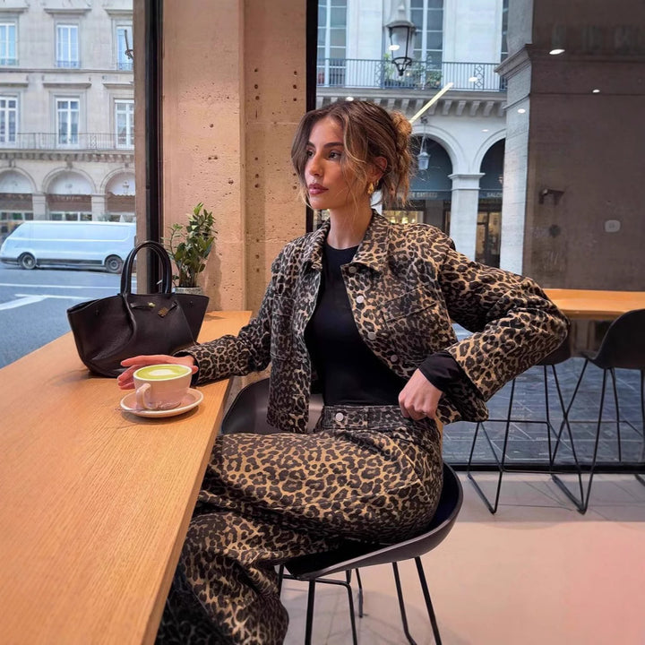 Damer Leopardtryck Kortjacka Mirla-Eva Jonsson