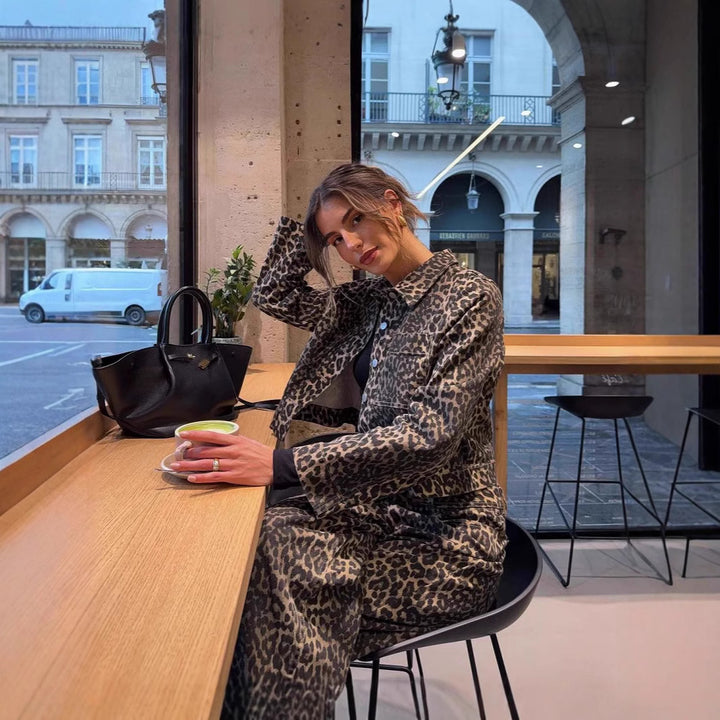 Damer Leopardtryck Kortjacka Mirla-Eva Jonsson
