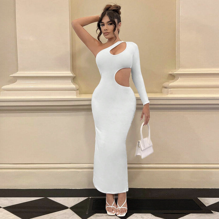 Damer Longsleeve Maxi-klänning med sexiga Cut-Outs och figurnära snitt Mirla-Eva Jonsson