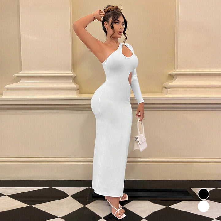 Damer Longsleeve Maxi-klänning med sexiga Cut-Outs och figurnära snitt Mirla-Eva Jonsson
