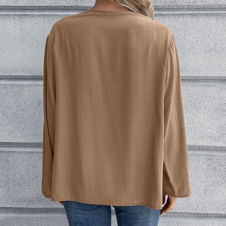 Damer Loose Blus med knapppdetail och långa ärmar Eva Jonsson-Eva Jonsson