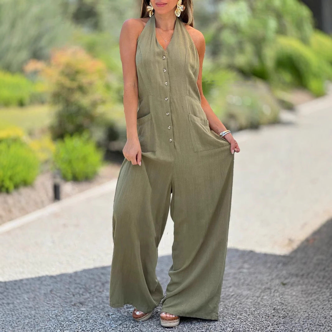Damer Löst skuren jumpsuit med knapplist och praktiska fickor Mirla-Eva Jonsson
