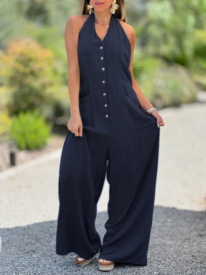 Damer Löst skuren jumpsuit med knapplist och praktiska fickor Mirla-Eva Jonsson