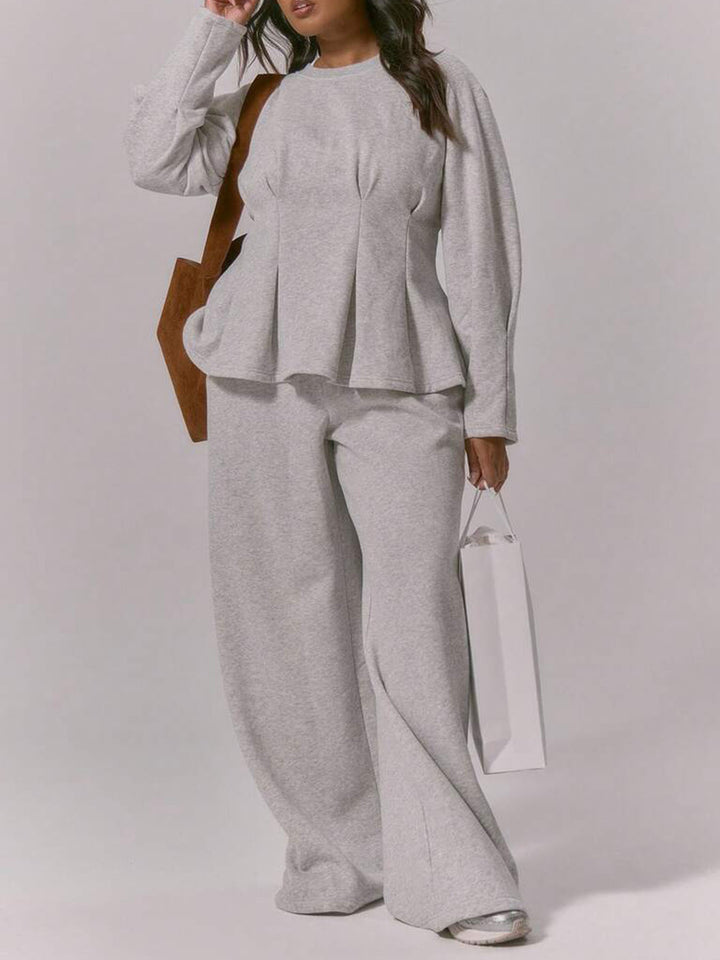 Damer Loungewear-set med elegant peplum-design och lös passform Mirla-Eva Jonsson
