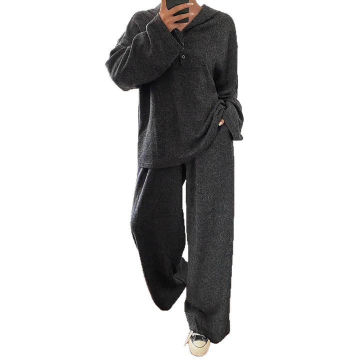 Damer Loungewear-set med huva och knapprad Mirla-Eva Jonsson