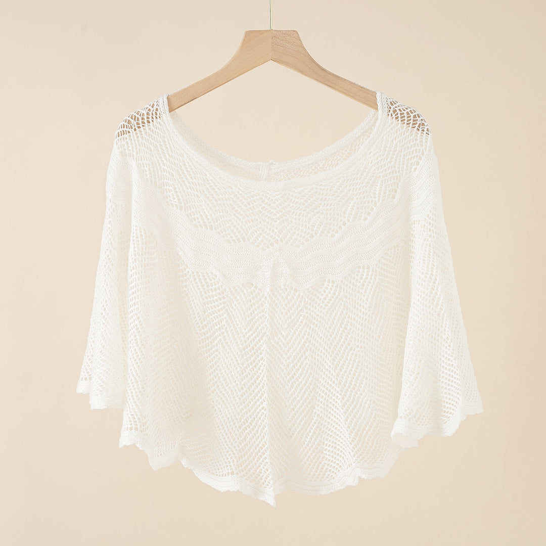 Damer Luftig Stickad Poncho I Modern Design Mirla-Eva Jonsson