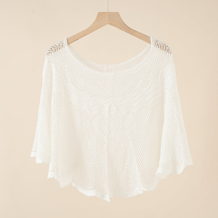 Damer Luftig Stickad Poncho I Modern Design Mirla-Eva Jonsson