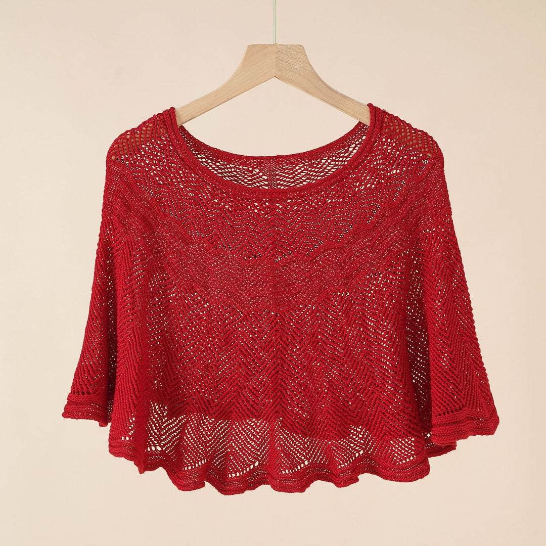 Damer Luftig Stickad Poncho I Modern Design Mirla-Eva Jonsson