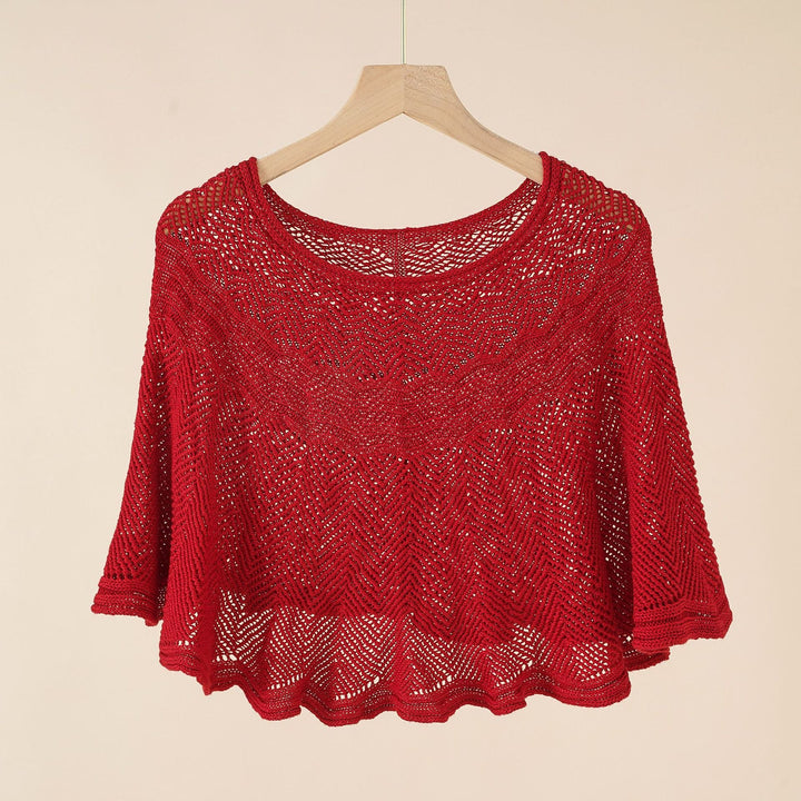 Damer Luftig Stickad Poncho I Modern Design Mirla-Eva Jonsson