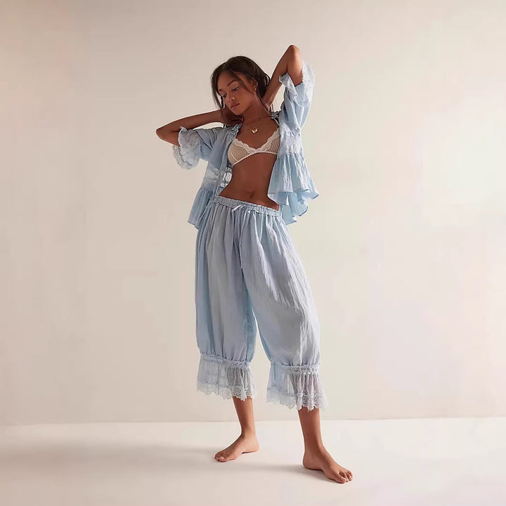 Damer Luftig och elegant Culotte med spetsdekoration Mirla-Eva Jonsson