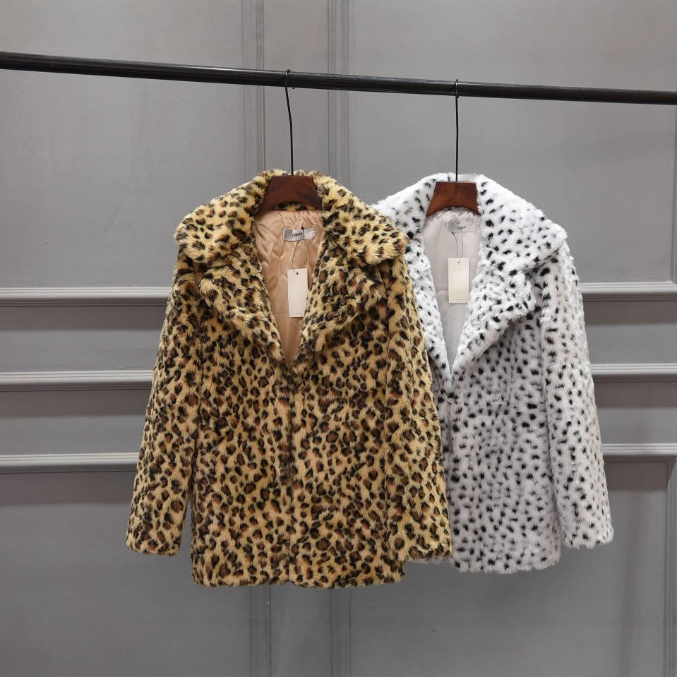 Damer Lyx Konstpälsjacka i Leopardmönster Mirla-Eva Jonsson
