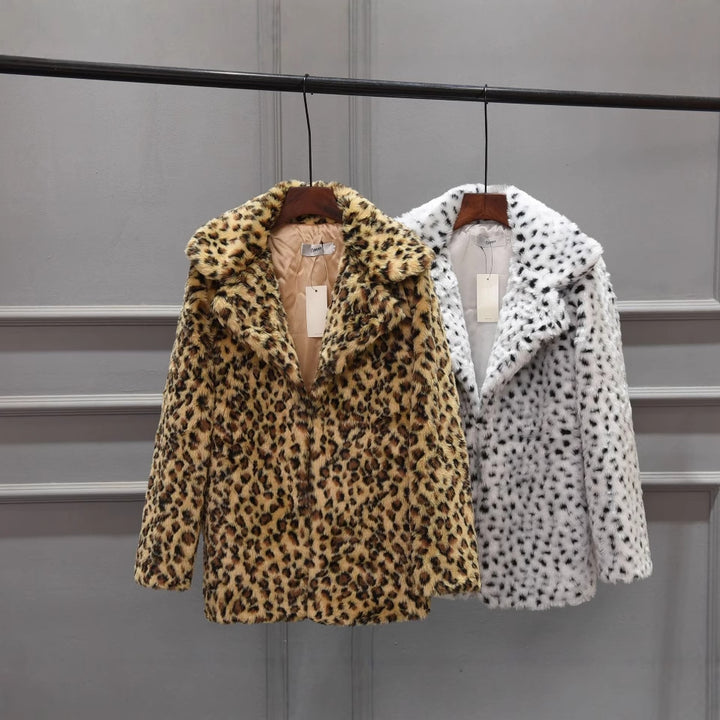 Damer Lyx Konstpälsjacka i Leopardmönster Mirla-Eva Jonsson
