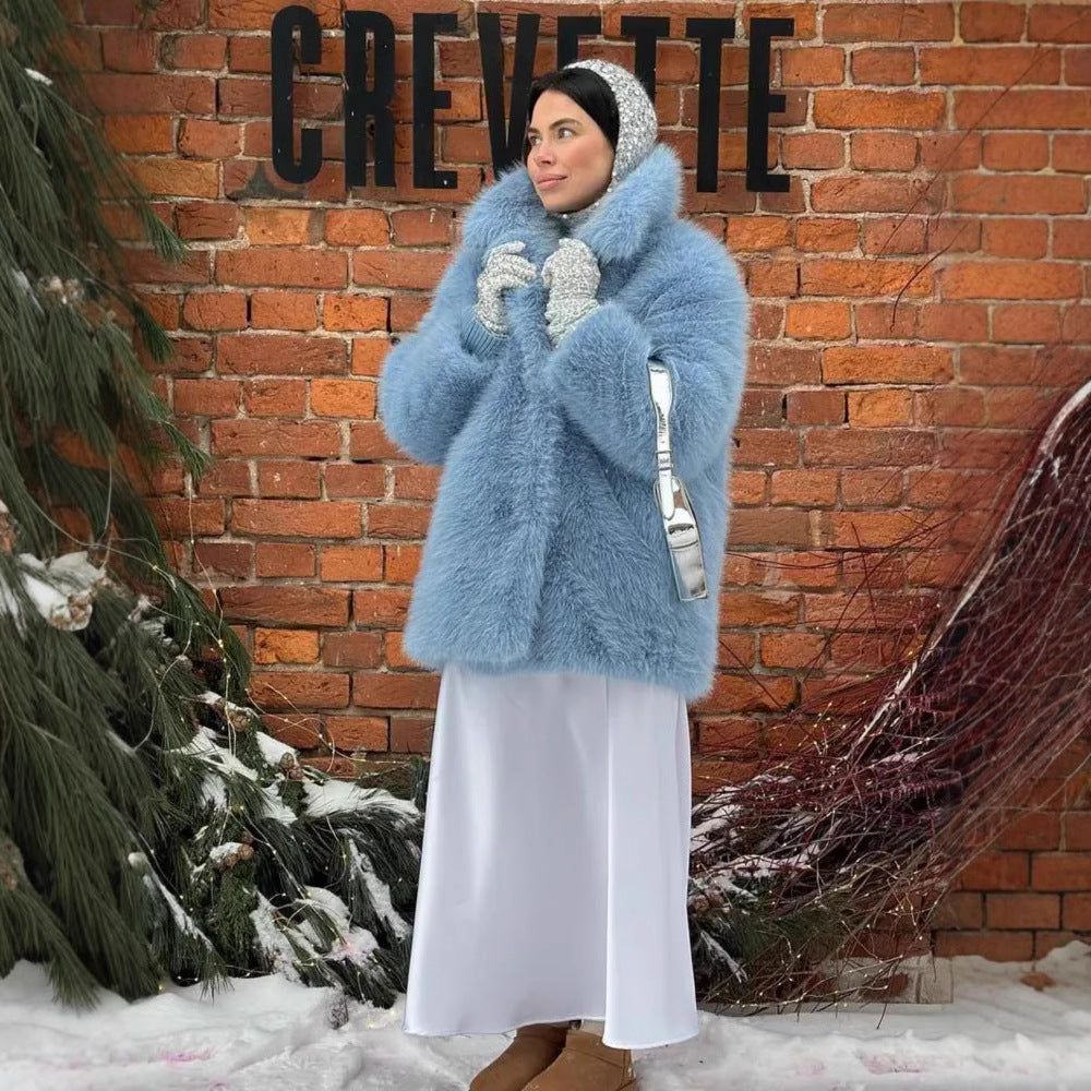 Damer Lyxig Rävimitationsjacka med elegant skärning Mirla-Eva Jonsson