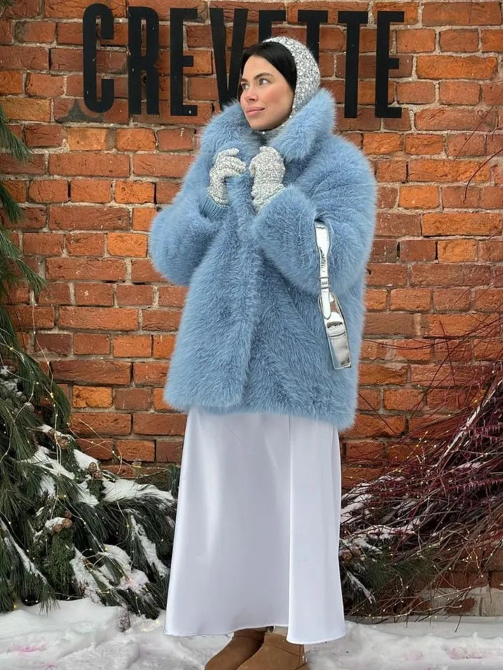Damer Lyxig Rävimitationsjacka med elegant skärning Mirla-Eva Jonsson