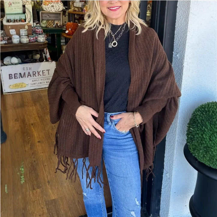 Damer Mångsidig Poncho med Fransar Eva Jonsson-Eva Jonsson