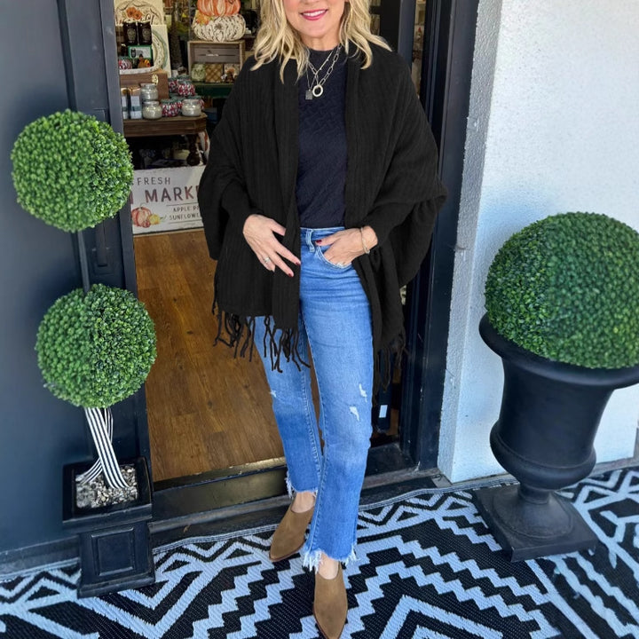 Damer Mångsidig Poncho med Fransar Eva Jonsson-Eva Jonsson