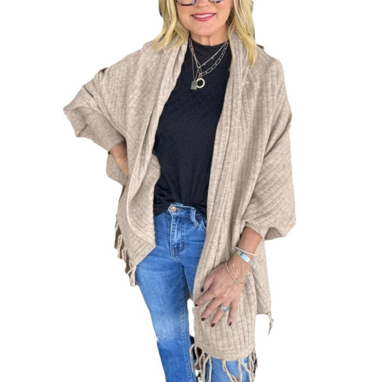 Damer Mångsidig Poncho med Fransar Mirla-Eva Jonsson