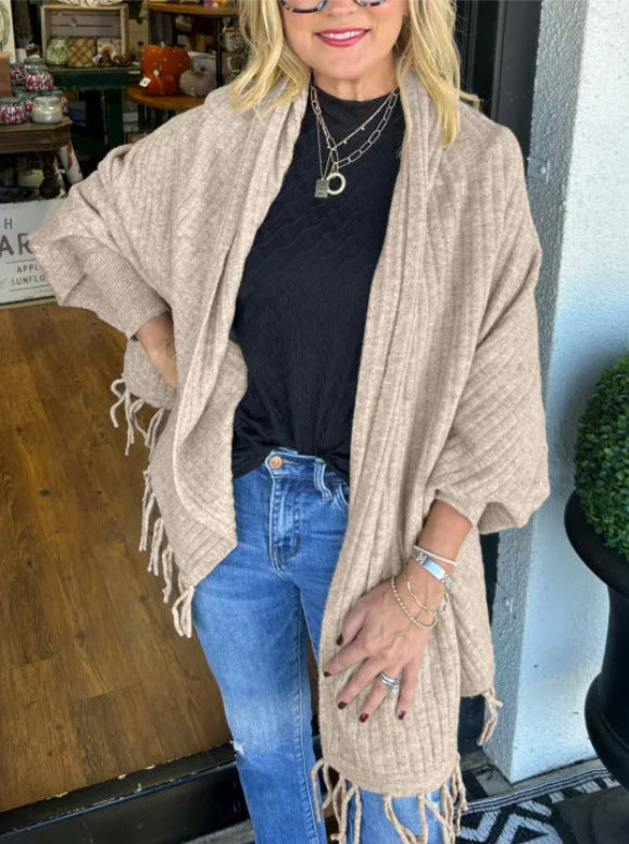 Damer Mångsidig Poncho med Fransar Mirla-Eva Jonsson