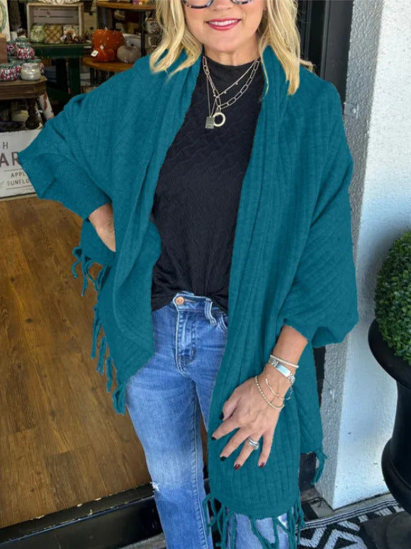 Damer Mångsidig Poncho med Fransar Mirla-Eva Jonsson