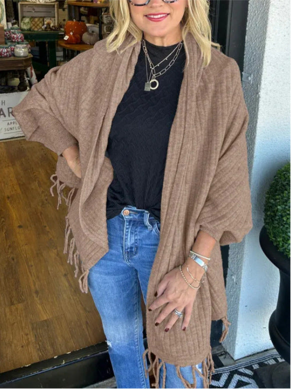 Damer Mångsidig Poncho med Fransar Mirla-Eva Jonsson