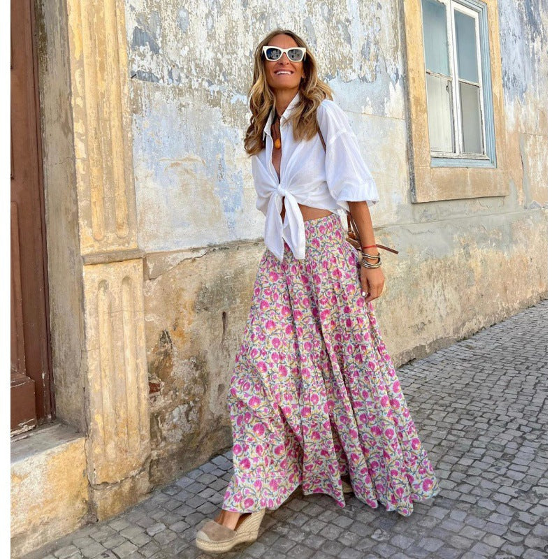 Damer Maxi-Kjol med blommönster Eva Jonsson-Eva Jonsson