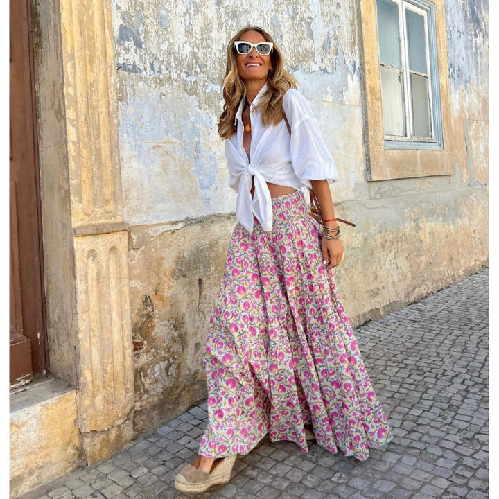 Damer Maxi-Kjol med blommönster Eva Jonsson-Eva Jonsson