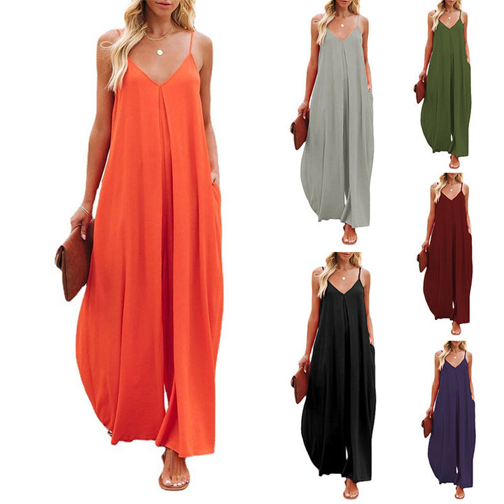 Damer Maxi-Overall med elegant V-ringning och sidofickor Eva Jonsson-Eva Jonsson