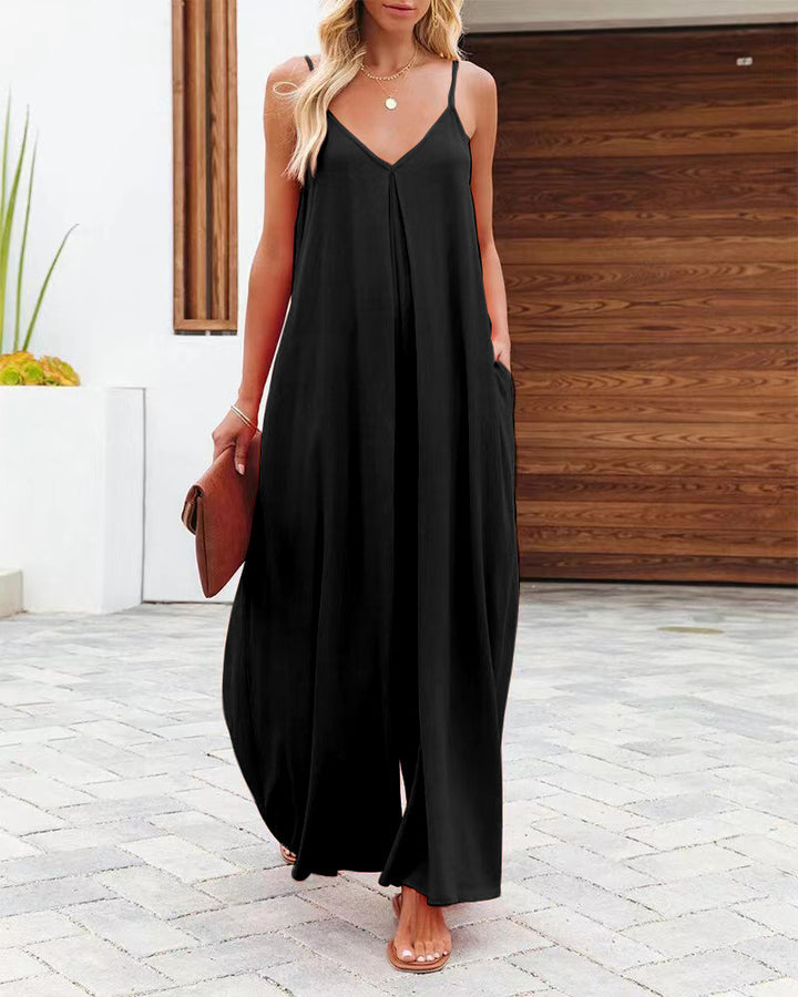 Damer Maxi-Overall med elegant V-ringning och sidofickor Eva Jonsson-Eva Jonsson