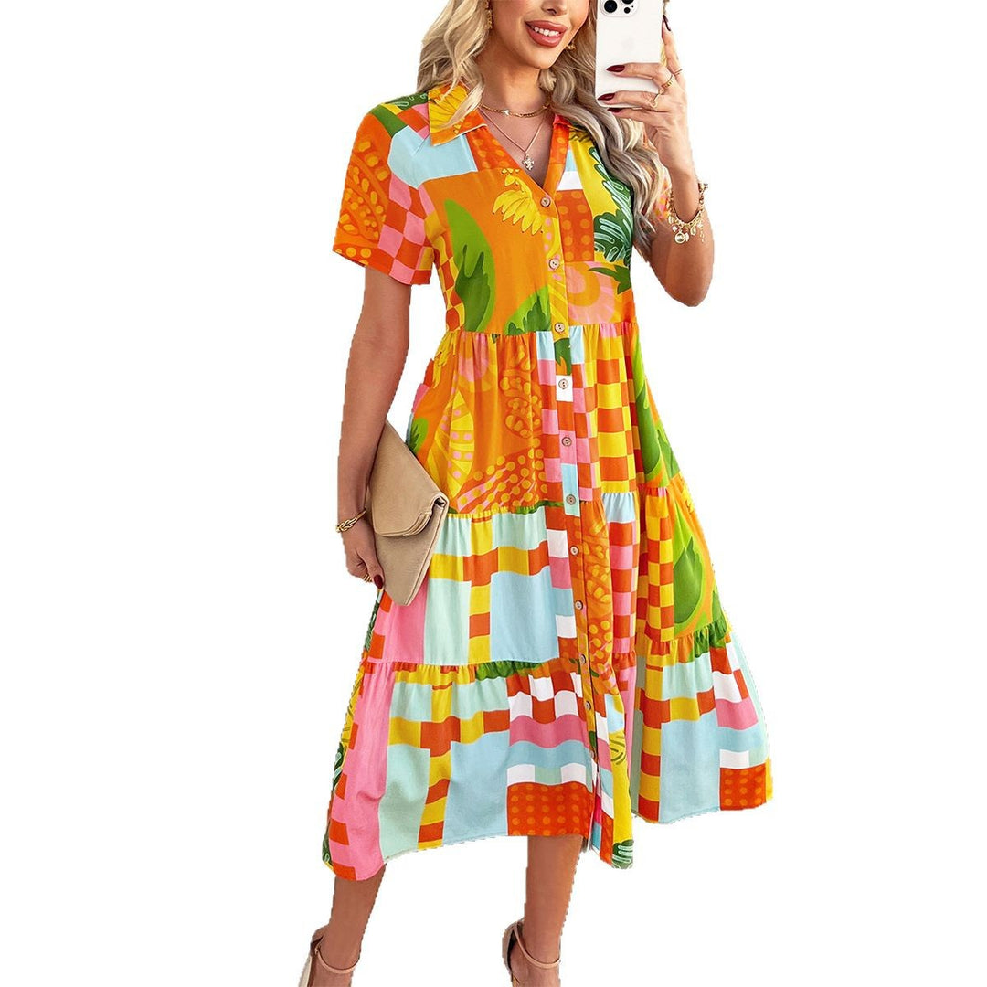Damer Maxi-dress med blommönster och skarp skärning Mirla-Eva Jonsson
