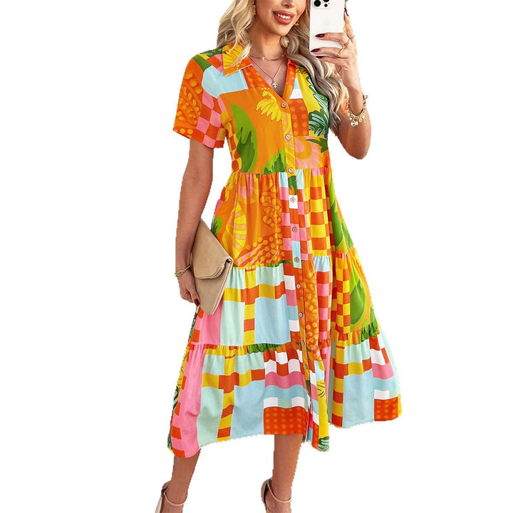 Damer Maxi-dress med blommönster och skarp skärning Mirla-Eva Jonsson