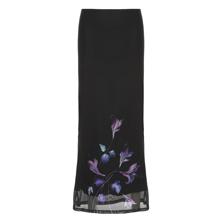 Damer Maxi-kjol med blommönster Mirla-Eva Jonsson