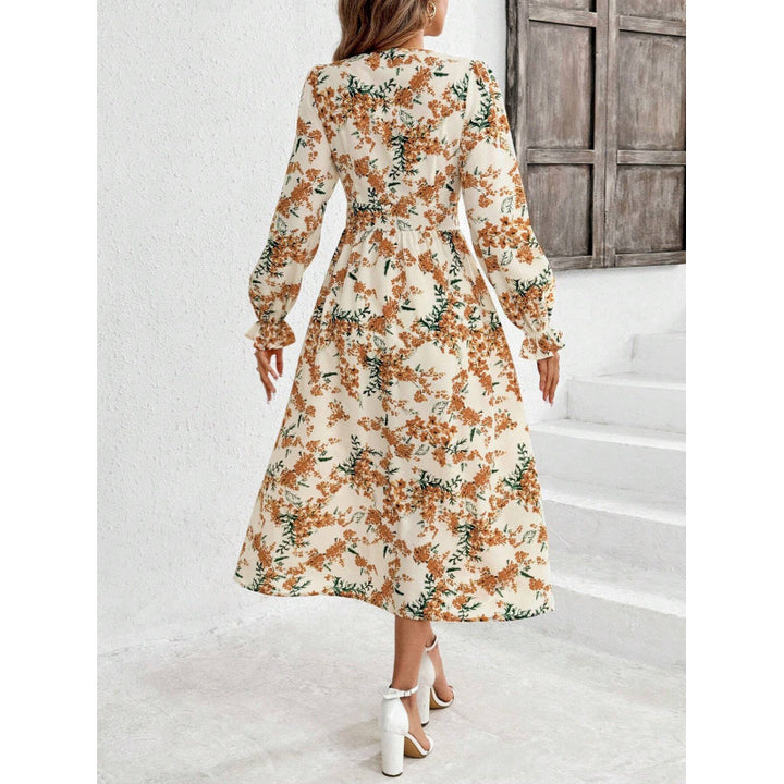 Damer Maxi-klänning med blommönster och långa ärmar Mirla-Eva Jonsson