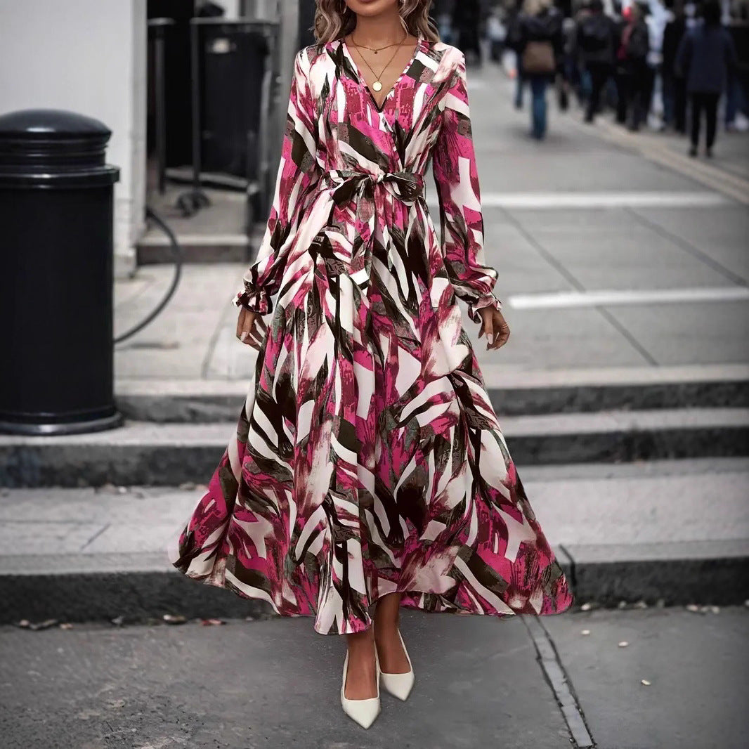 Damer Maxi-klänning med elegant midjeskärning och voluminös kjol Eva Jonsson-Eva Jonsson