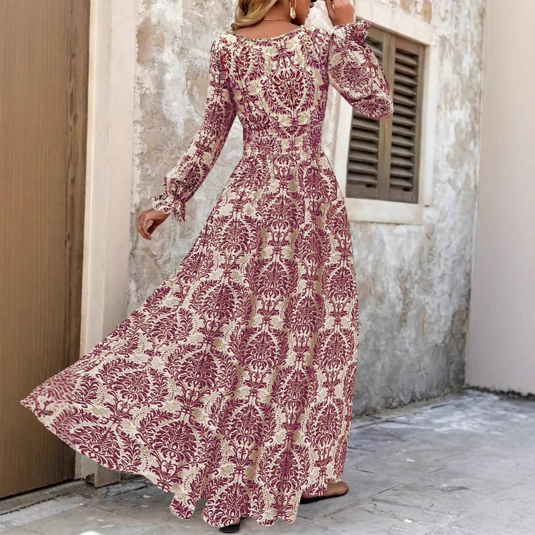 Damer Maxi-klänning med eleganta blommönster Mirla-Eva Jonsson