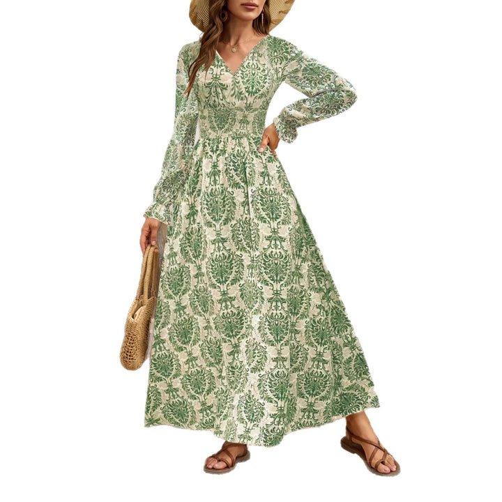 Damer Maxi-klänning med eleganta blommönster Mirla-Eva Jonsson