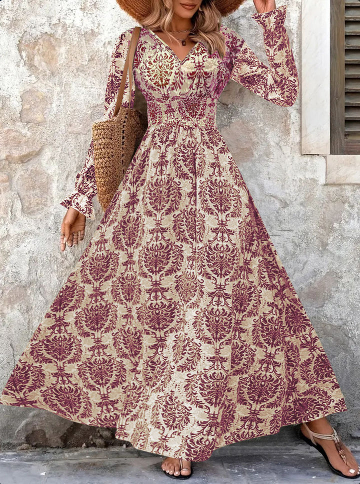 Damer Maxi-klänning med eleganta blommönster Mirla-Eva Jonsson