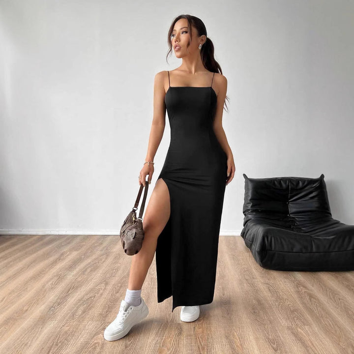 Damer Maxi-klänning med hög slits och smala axelremmar Eva Jonsson-Eva Jonsson