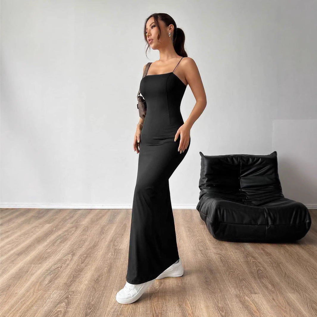 Damer Maxi-klänning med hög slits och smala axelremmar Eva Jonsson-Eva Jonsson