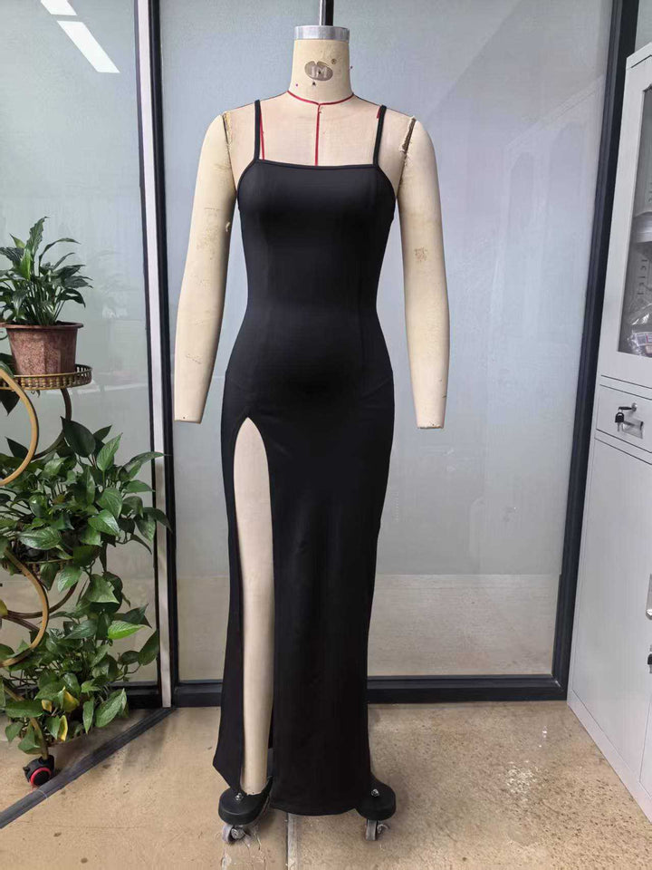 Damer Maxi-klänning med hög slits och smala axelremmar Eva Jonsson-Eva Jonsson