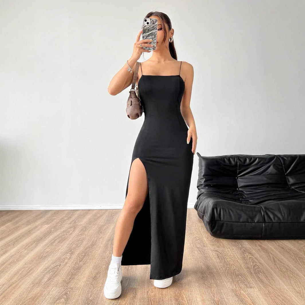 Damer Maxi-klänning med hög slits och smala axelremmar Eva Jonsson-Eva Jonsson