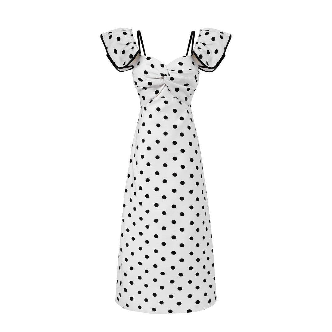 Damer Maxi-klänning med puffärmar och elegant knutdetalj Mirla-Eva Jonsson