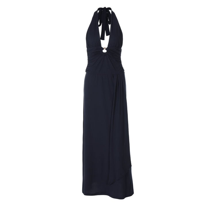 Damer Maxi-klänning med snygg halterneck och raffinerad drapering Eva Jonsson-Eva Jonsson