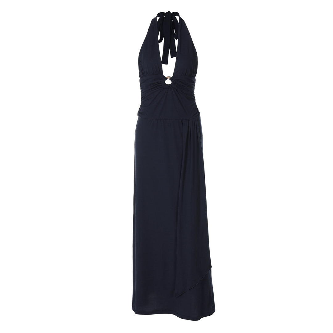 Damer Maxi-klänning med snygg halterneck och raffinerad drapering Eva Jonsson-Eva Jonsson