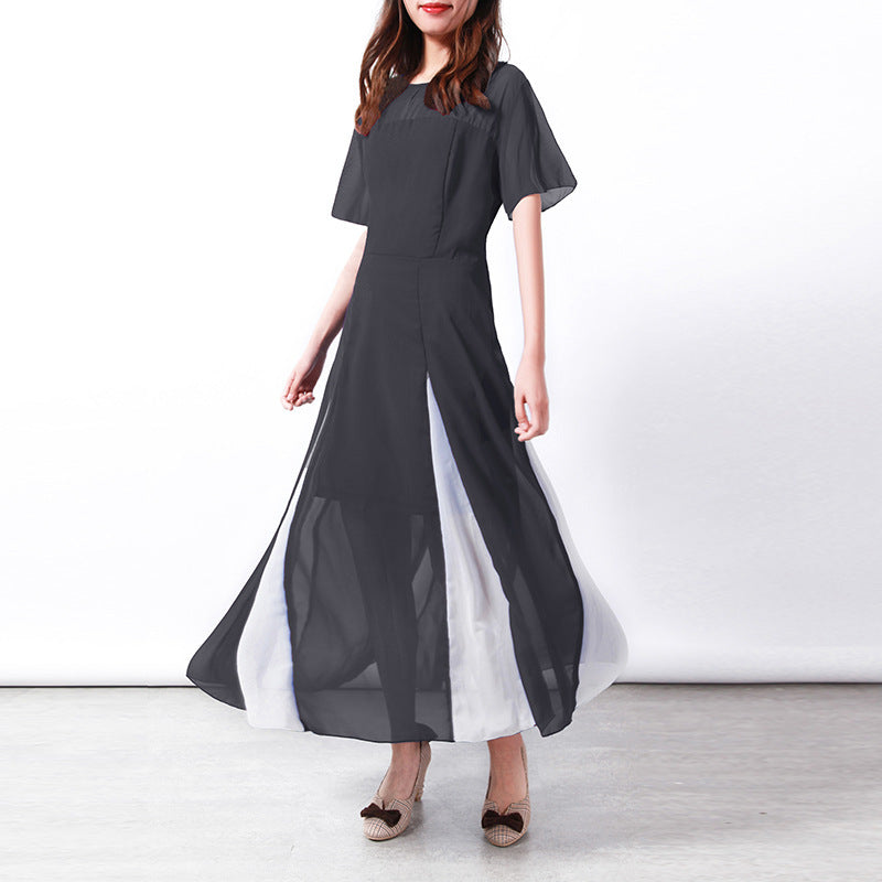 Damer Maxi-långärmad klänning med transparenta ärmar och sidoslits Eva Jonsson-Eva Jonsson