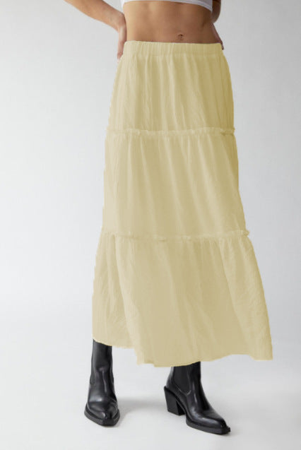 Damer Maxikjol i luftig bomull med volangdetaljer Mirla-Eva Jonsson